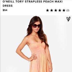 LULU'S O'Neill Tory Strapless Maxi Dress